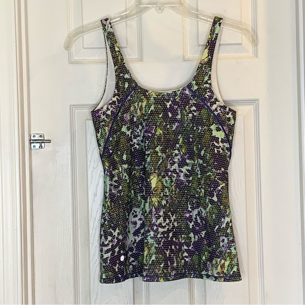 Lululemon Amala Tank Floral Sport White Multicolor Size 10 - Picture 8 of 8